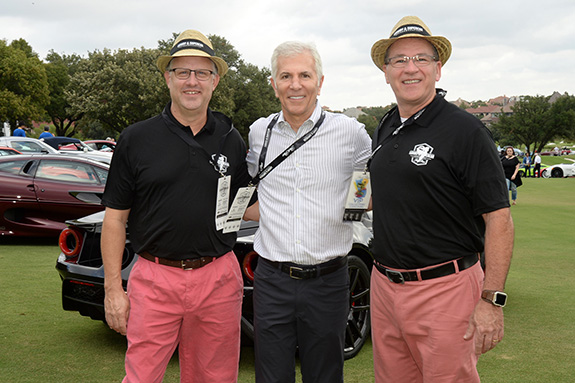 Judges:  Park Place Dealerships Chairman Ken Schnitzer (center) with Concours Judging Co-Chairs Brian Ratcliff (L) and Keith Perry