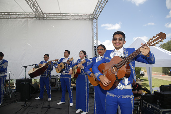 Grand Prairie High School Mariachi Azul performs on the Lexus Live Stage.