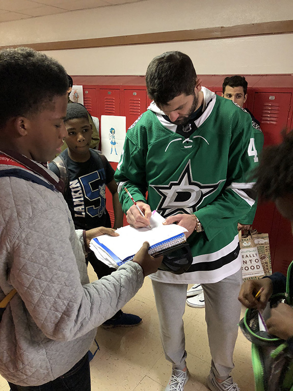 Dallas Stars Ben Franklin for Cary Students