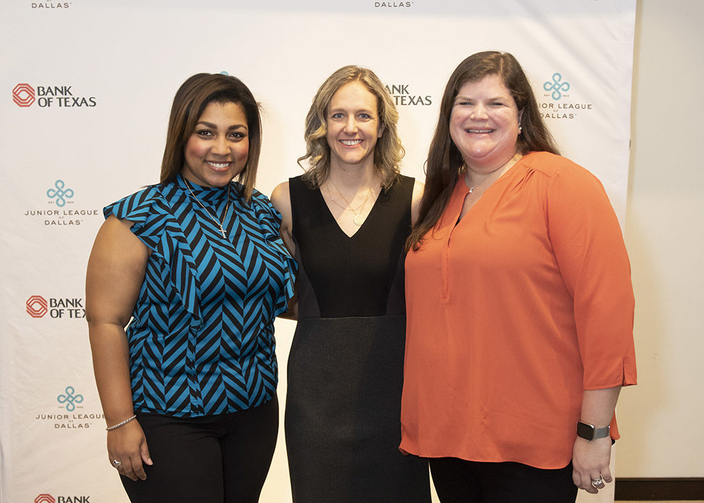 JLD Community Vice President Christina Eubanks, JLD President Brooke Bailey, and JLD Research and Development Chair Wynne McNabb Cunningham