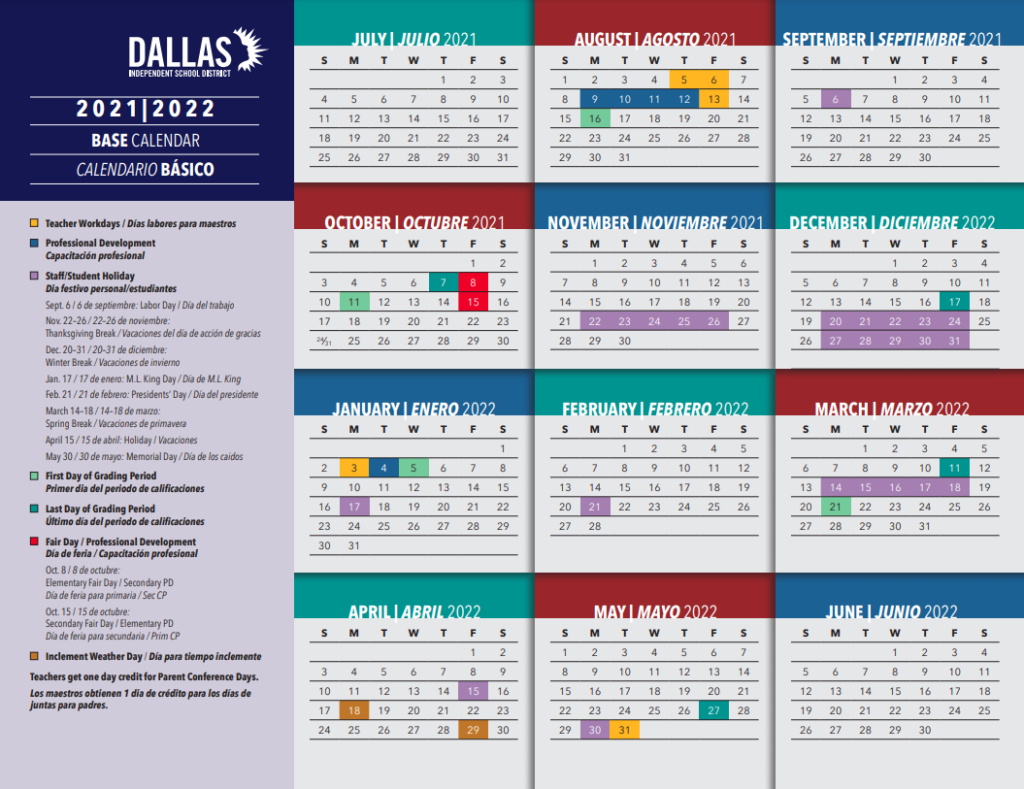 Get Ready To Plan Next Year Dallas Isd Calendars Are Out People Newspapers